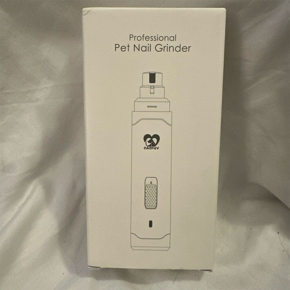 Casfuy 2-Speed Pet Nail Grinder with USB Charging - White
